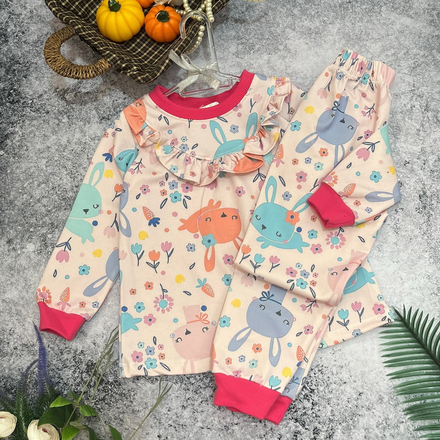 ست راحتی دخترانه نخ پنبه