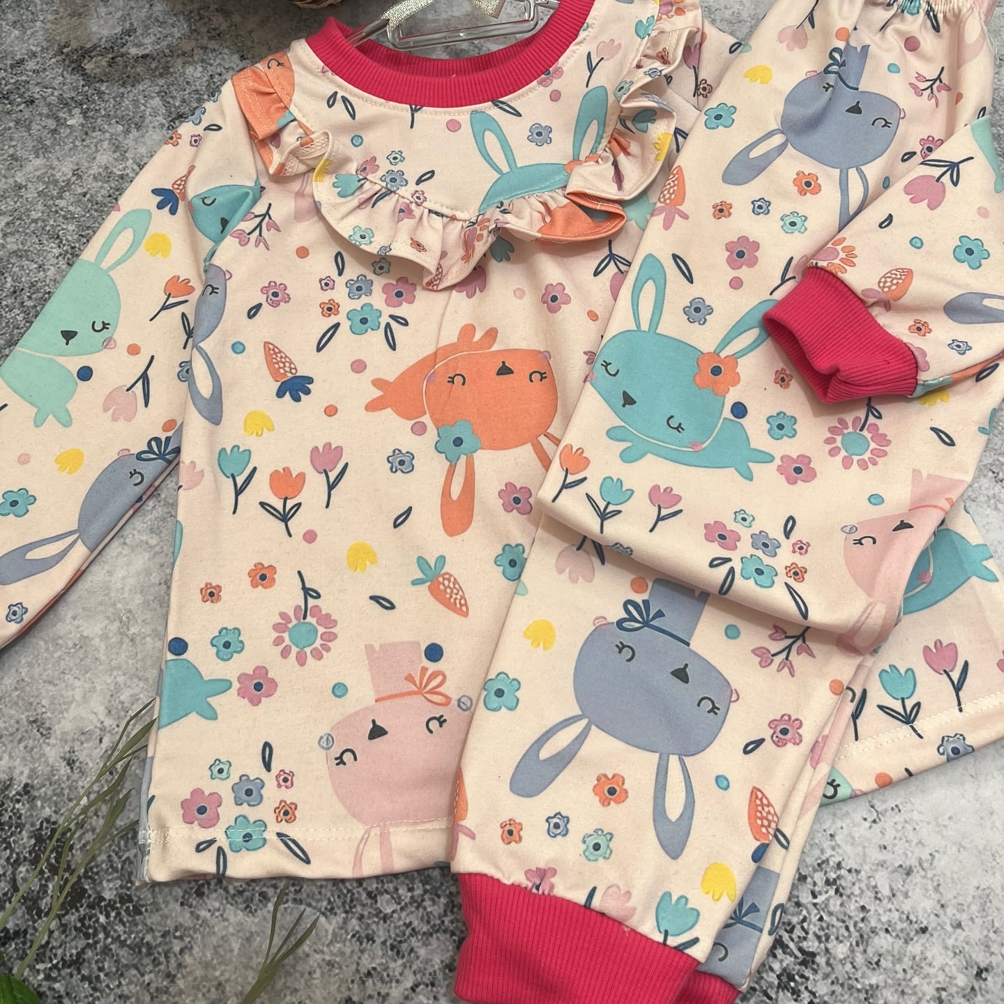 ست راحتی دخترانه نخ پنبه