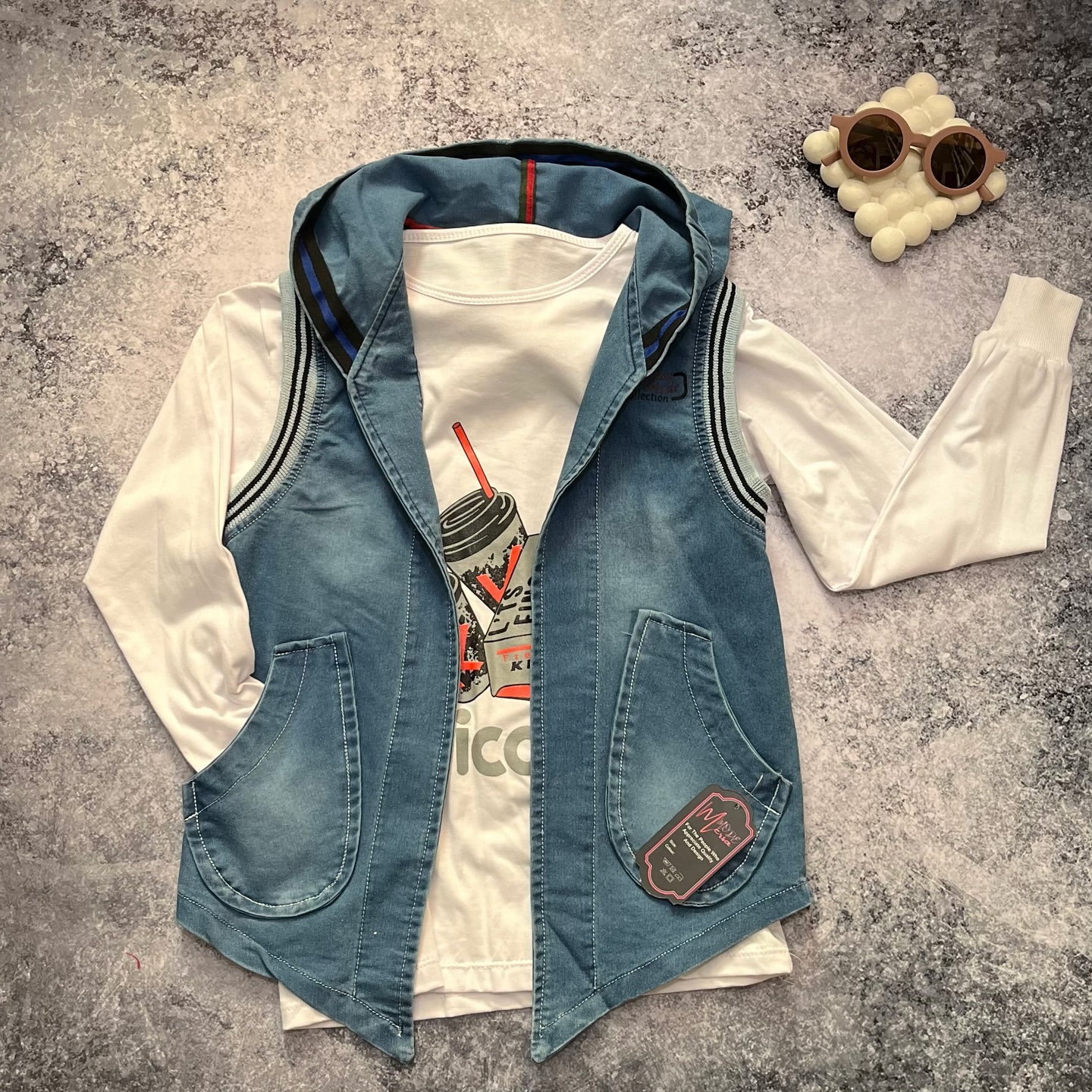 ست دو تیکه بلوز و ژیله جین