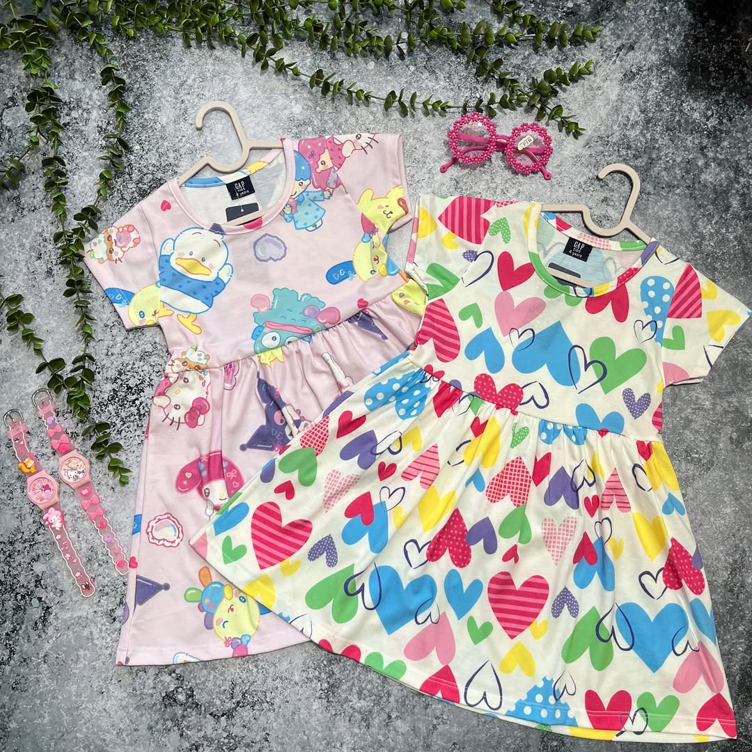 پیراهن استین کوتاه دخترونه