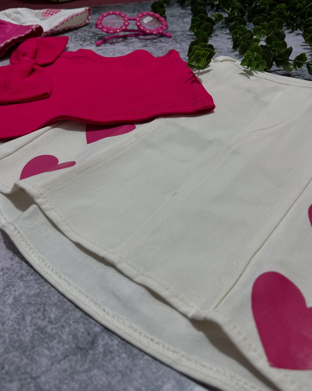 کراپ دامن قلبی دخترانه