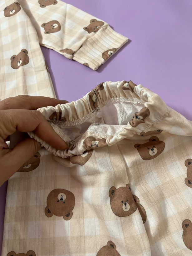 ست بلوز و شلوار آستین بلند طرح تدی بچگانه